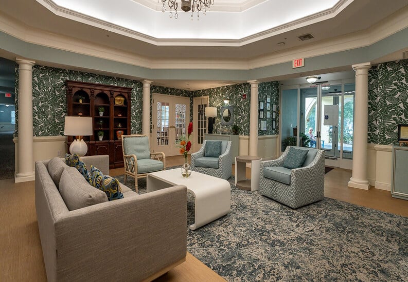 Open Space Lounge Area For Seniors to Socialize in Memory Care Facility Open Space Lounge Area For Seniors to Socialize in Memory Care Facility