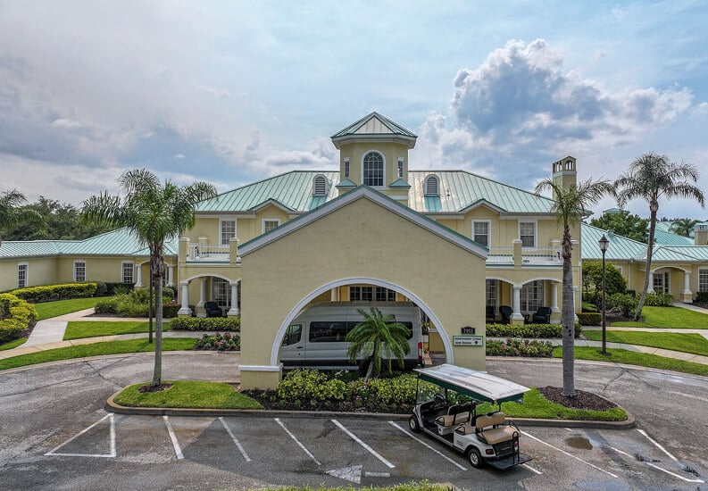 Outdoor Entrance of Assisted Living Facility in Vero Beach, Florida